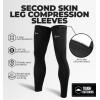 imageTough Outdoors Compression Leg Sleeves  Full Leg Compression Sleeve for Men ampamp Women UV Leg Sleeves  Cycling Leg WarmersBlack