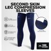 imageTough Outdoors Compression Leg Sleeves  Full Leg Compression Sleeve for Men ampamp Women UV Leg Sleeves  Cycling Leg WarmersNavy Blue