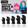 imageTough Outdoors Kids Snow Gloves  Ski ampamp Snowboarding Waterproof Insulated Winter Gloves for Girls Boys ampamp ToddlersBlack