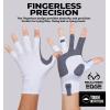 imageTough Outdoors UV Fishing Gloves  Fingerless Kayaking ampamp Sailing  UPF 50 Sun ProtectionWhite and Gray Camo