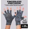 imageTough Outdoors UV Fishing Gloves  Fingerless Kayaking ampamp Sailing  UPF 50 Sun Protectionblack