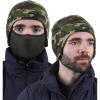 imageTough Headwear Skull Cap with Mask Men Winter Running Gear Motorcycle Winter Gear Helmet Liners Ski Hat Thermal BeanieCamo