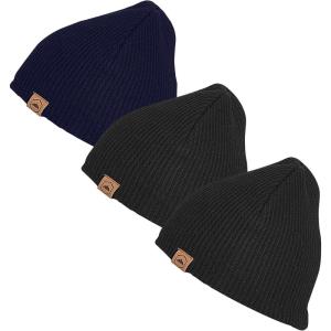 imageBeanie for Men  Warm Winter Hats for Men Knit Hat for Cold Weather Soft Ribbed Beanie Cap ampamp Lightweight Toboggan HatsBlack  Black  Navy Blue