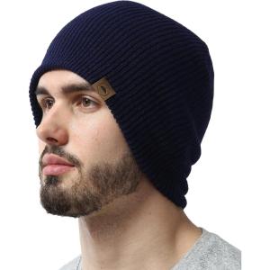 imageBeanie for Men  Warm Winter Hats for Men Knit Hat for Cold Weather Soft Ribbed Beanie Cap ampamp Lightweight Toboggan HatsNavy Blue