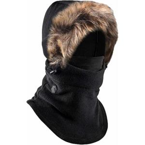 imageFleece Balaclava Ski Mask  Winter Face Mask for Men ampamp Women  Face Cover for Extreme Cold Weather Gear Skiing SnowboardingHeavyweight Fleece Fur