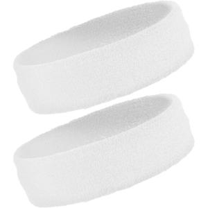 imageRunning Headbands for Men and Women  Athletic Sweatband  Terry Cloth Bands for Basketball Tennis Football Gym Running Cosplay ampamp CostumesHeadbands  White 2pack