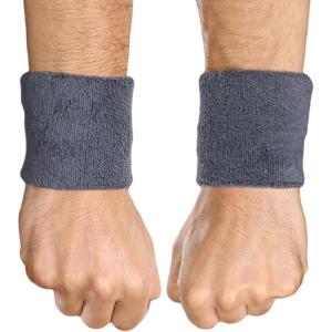 imageSports Sweatbands  Arm Bands for Wrists Sweat Absorption for Men ampamp Womendark grey