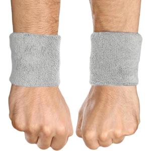 imageSports Sweatbands  Arm Bands for Wrists Sweat Absorption for Men ampamp Womenlight grey