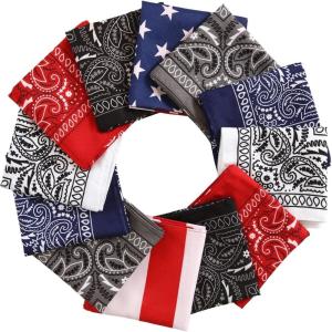 imageTough Headwear Large Bandana Headband  Handkerchief Bandanas for Men ampamp Women  Paisley Bandana Pack  Cowboy ScarfMulticolor