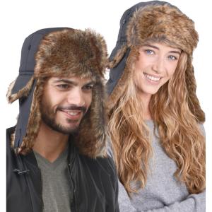 imageTough Headwear Russian Trapper Hat  WaterResistant Ushanka for Men ampamp Women with Chin Strap ampamp Ear FlapsSlate Gray