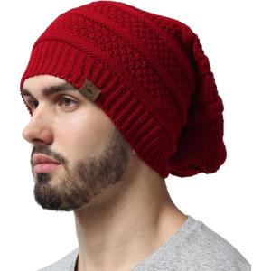 imageTough Headwear Slouchy Beanie Hats for Women Oversized Mens Beanie Hat Knitted Beanie Running Gear for MenWomens Fall HatMaroon