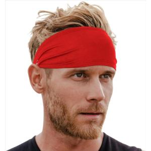 imageTough Headwear Sport Headbands for Men  Workout Headbands for Women  Running Headband Tennis Athletic SweatbandRed