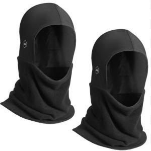 imageTough Headwear Winter Neck WarmerFleece Balaclava Ski Mask For Men ampamp Women Cold Weather Motorcycle Helmet LinerBlack  2pcs