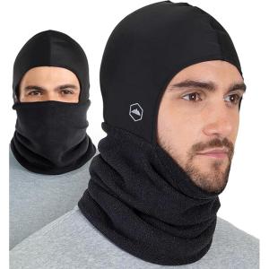 imageTough Headwear Winter Neck WarmerFleece Balaclava Ski Mask For Men ampamp Women Cold Weather Motorcycle Helmet LinerBlack
