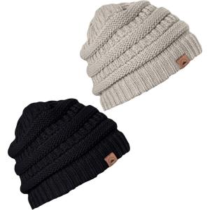 imageTough Headwear Womens Winter Hat  Warm Chunky Cable Knit Beanies  Winter Beanie Hats for Women Cold Weather  Beanies WomenBkbg