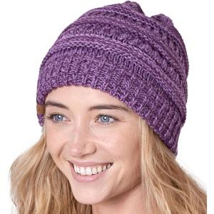 imageTough Headwear Womens Winter Hat  Warm Chunky Cable Knit Beanies  Winter Beanie Hats for Women Cold Weather  Beanies WomenPurple