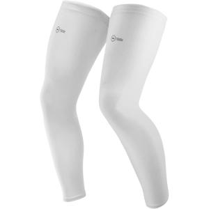 imageTough Outdoors Compression Leg Sleeves  Full Leg Compression Sleeve for Men ampamp Women UV Leg Sleeves  Cycling Leg WarmersWhite
