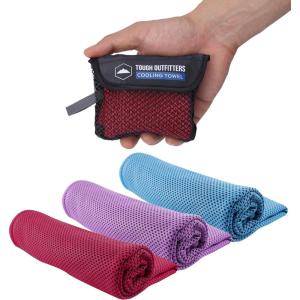 imageTough Outdoors Cooling Towel  Cooling Towels for Neck ampamp Face  Ice Wrap ampamp Sweat Rag for Camping Gym Yoga ampamp Sports  Workout Towel for Gym Sweat  Cool Towels for Extreme HeatPink  Purple  Light Blue