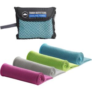 imageTough Outdoors Cooling Towel  Cooling Towels for Neck ampamp Face  Ice Wrap ampamp Sweat Rag for Camping Gym Yoga ampamp Sports  Workout Towel for Gym Sweat  Cool Towels for Extreme HeatPink  Light Gray  Bright Green  Light Blue