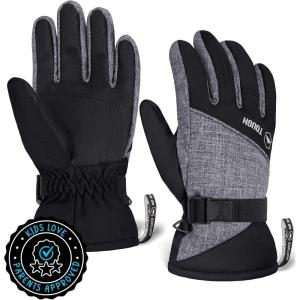 imageTough Outdoors Kids Insulated Waterproof Snow Gloves  Youth Winter Ski Gloves for Girls ampamp BoysBlack