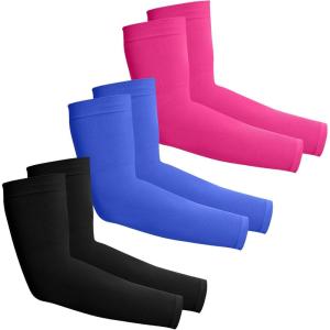 imageTough Outdoors Sun Protection Sleeves  UV Arm Sleeves for Men and Women  Golf Cooling Arm Sleeves  Baseball Sun SleevesBlack  Blue   Pink