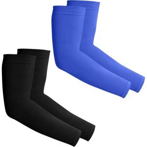 imageTough Outdoors Sun Protection Sleeves  UV Arm Sleeves for Men and Women  Golf Cooling Arm Sleeves  Baseball Sun SleevesBlack  Blue