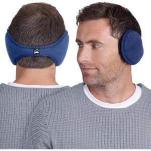 imageTough Headwear Warm Winter Ear Muffs For Men Women Earmuffs Behind the Head Fleece Ear Warmers Ear Covers for Cold WeatherBlue