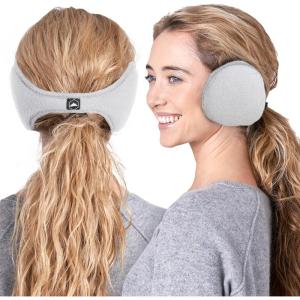 imageTough Headwear Warm Winter Ear Muffs For Men Women Earmuffs Behind the Head Fleece Ear Warmers Ear Covers for Cold WeatherGrey
