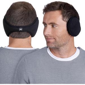 imageTough Headwear Warm Winter Ear Muffs For Men Women Earmuffs Behind the Head Fleece Ear Warmers Ear Covers for Cold WeatherBlack