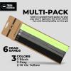 imageTough Headwear Thin Elastic Headbands Sports Headbands for Women amp Men  Mens Workout Headband  Running or Soccer Headband  6PackBlack  Gray  Yellow