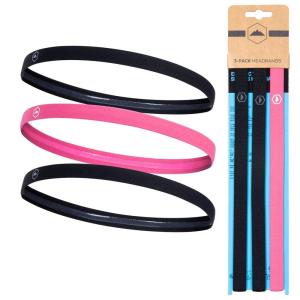 imageTough Headwear Thin Elastic Headbands Sports Headbands for Women amp Men  Mens Workout Headband  Running or Soccer Headband  6Pack2 Black  2 Gray  2 Hot Pink