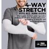 imageTough Outdoors UV Sun Protection Arm Sleeves for Men amp Women  UPF 50 Cooling Sports Compression Arm Shield wHand CoverWhite